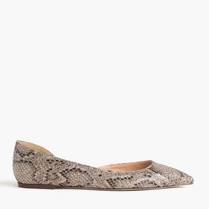 J Crew Audrey Glitter Snakeskin D’ Orsay Flat